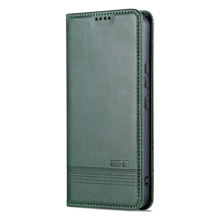 For Samsung Galaxy A34 5G AZNS Magnetic Calf Texture Flip Leather Phone Case(Dark Green) - free shipping - PMC TechLife - Order now!