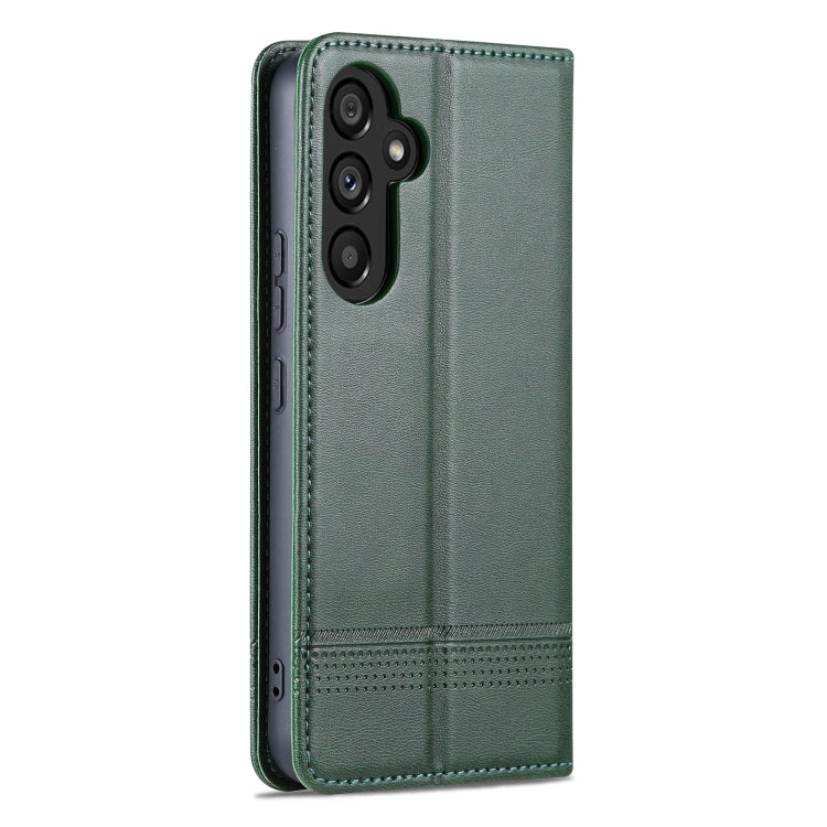 For Samsung Galaxy A34 5G AZNS Magnetic Calf Texture Flip Leather Phone Case(Dark Green) - free shipping - PMC TechLife - Order now!