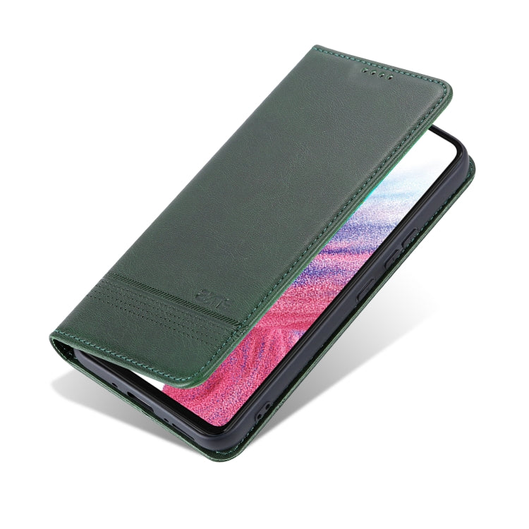For Samsung Galaxy A34 5G AZNS Magnetic Calf Texture Flip Leather Phone Case(Dark Green) - free shipping - PMC TechLife - Order now!