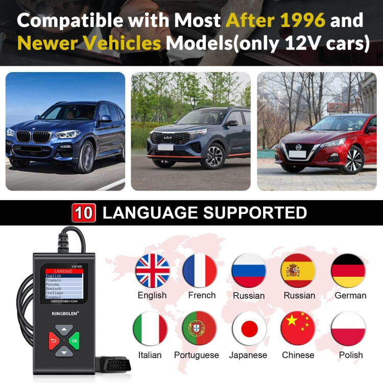 KINGBOLEN YA100 OBD2 Car Engine Fault Diagnosis Tool - Code Readers & Scan Tools by PMC TechLife | Online Shopping South Africa | PMC TechLife