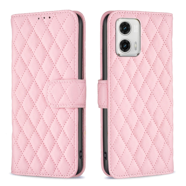 For Motorola Moto G73 5G Diamond Lattice Wallet Leather Flip Phone Case(Pink) - free shipping - PMC TechLife - Order now!