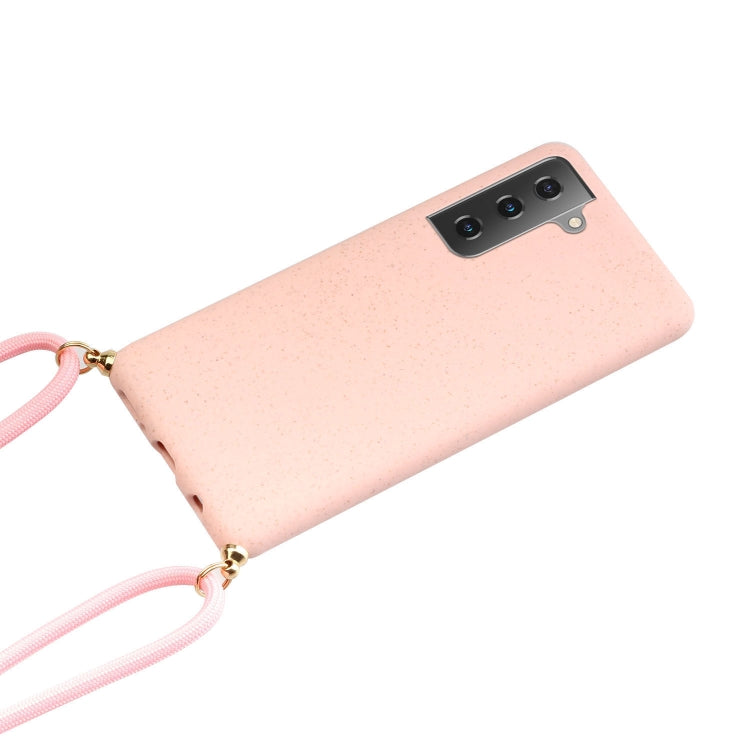 For Samsung Galaxy A34 5G Wheat Straw Material + TPU Phone Case with Lanyard(Pink) - free shipping - PMC TechLife - Order now!