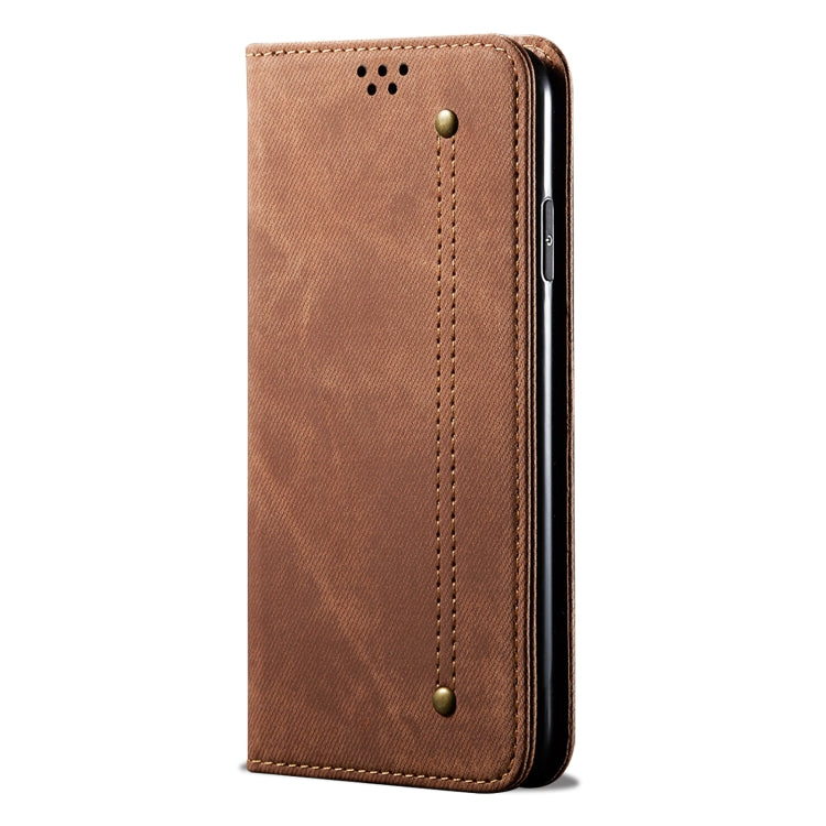 For Xiaomi Poco X5 Pro 5G / Redmi Note 12 Pro Speed Denim Texture Leather Phone Case(Brown) - free shipping - PMC TechLife - Order now!