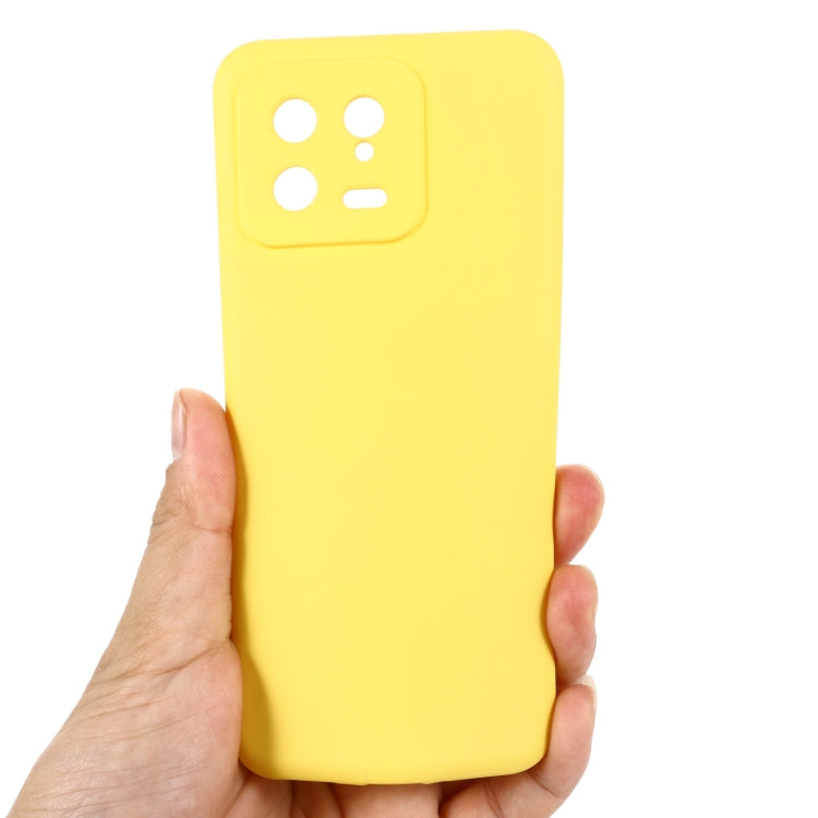 For Xiaomi 13 Pure Color Liquid Silicone Shockproof Phone Case(Yellow) - free shipping - PMC TechLife - Order now!