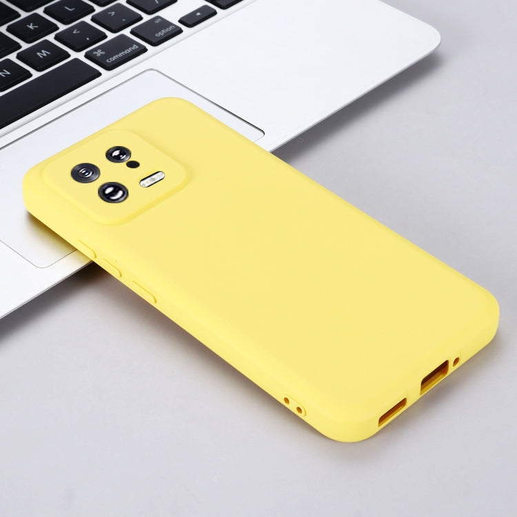 For Xiaomi 13 Pure Color Liquid Silicone Shockproof Phone Case(Yellow) - free shipping - PMC TechLife - Order now!