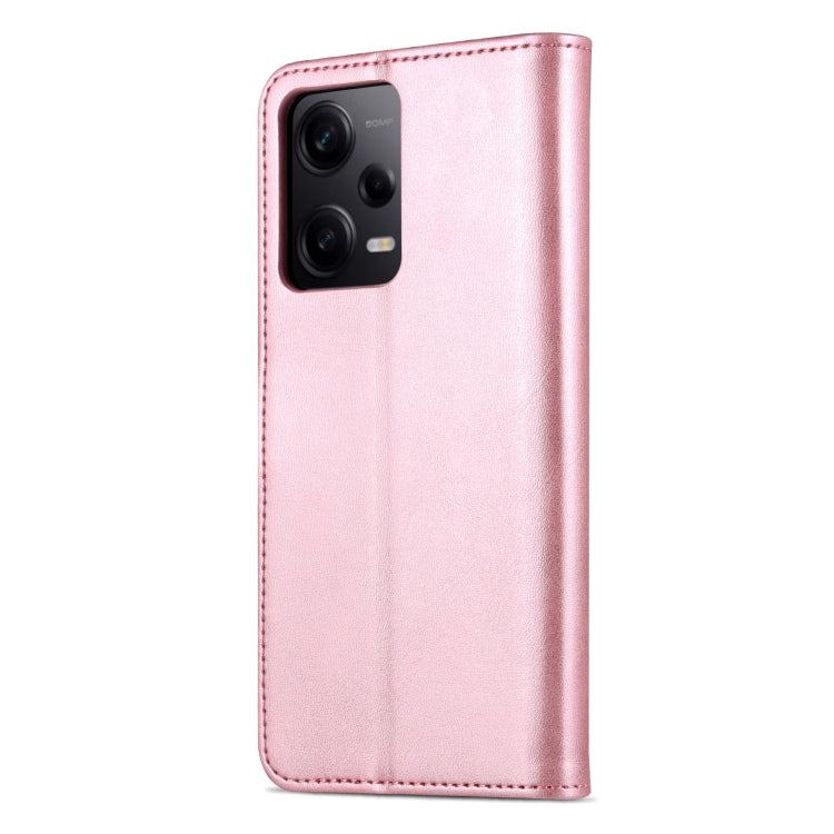 For Xiaomi Redmi Note 12 5G Global / China / Poco X5 AZNS Skin Feel Calf Texture Flip Leather Phone Case(Rose Gold) - free shipping - PMC TechLife - Order now!