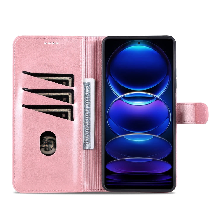 For Xiaomi Redmi Note 12 5G Global / China / Poco X5 AZNS Skin Feel Calf Texture Flip Leather Phone Case(Rose Gold) - free shipping - PMC TechLife - Order now!