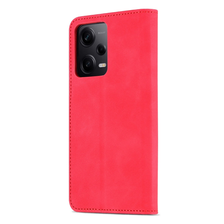 For Xiaomi Redmi Note 12 Pro 5G Global / China / Note 12 Pro 5G Speed / Poco X5 Pro AZNS Skin Feel Calf Texture Flip Leather Phone Case(Red) - free shipping - PMC TechLife - Order now!