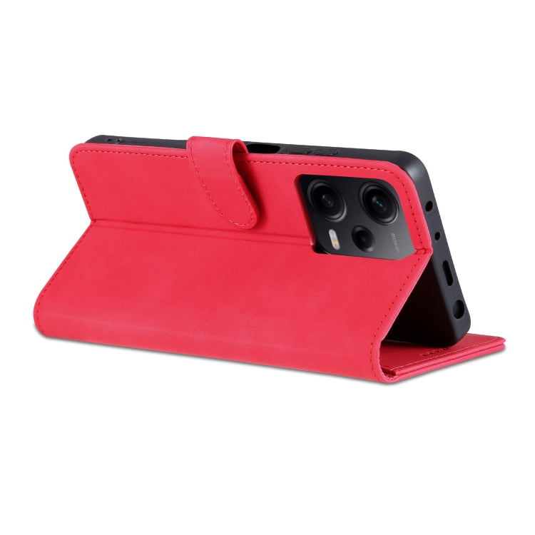 For Xiaomi Redmi Note 12 Pro 5G Global / China / Note 12 Pro 5G Speed / Poco X5 Pro AZNS Skin Feel Calf Texture Flip Leather Phone Case(Red) - free shipping - PMC TechLife - Order now!