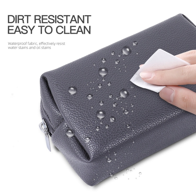 Leather Power Pack Charger Data Cable Mouse Digital Storage Bag(Rose Gold) - Digital Storage Bag by PMC TechLife | Online Shopping South Africa | PMC TechLife