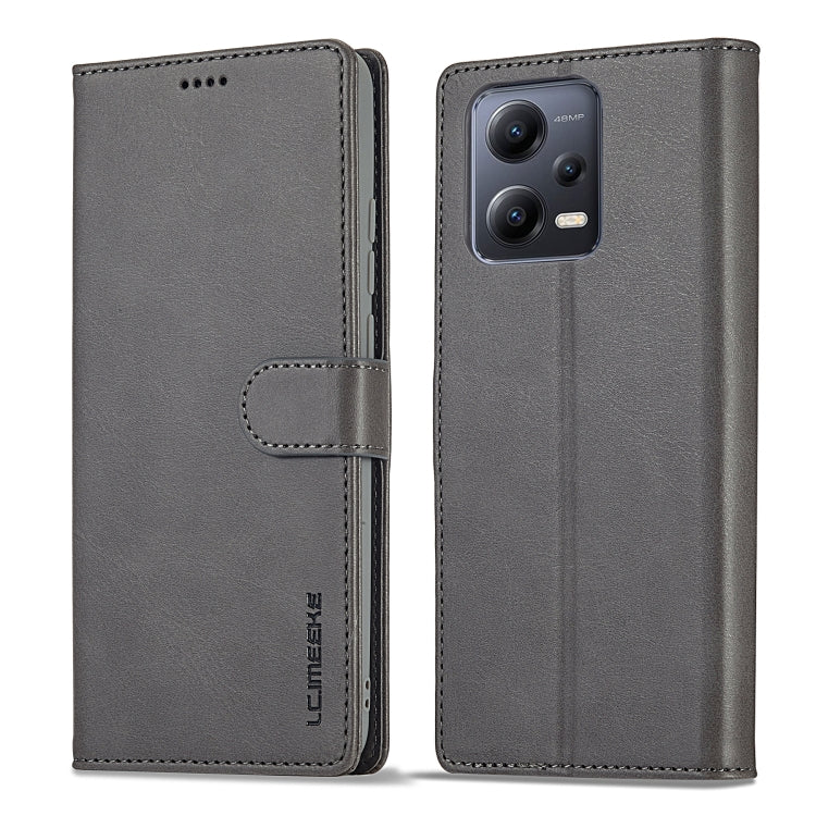 For Xiaomi Redmi Note 12 Pro+ LC.IMEEKE Calf Texture Horizontal Flip Leather Case(Grey) - free shipping - PMC TechLife - Order now!