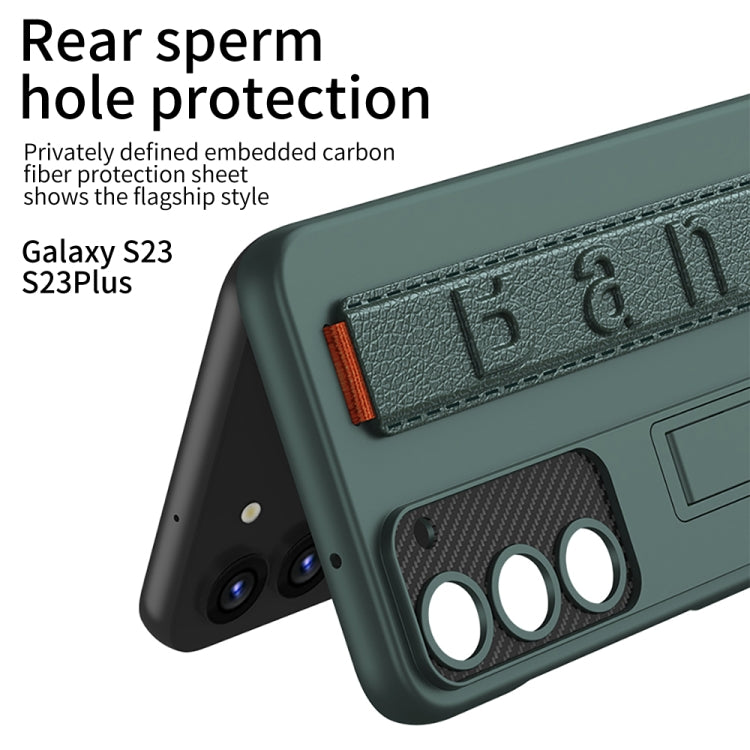For Samsung Galaxy S23 5G GKK Ultra-thin Wristband Shockproof Phone Case with Holder(Black) - Galaxy S23 5G Cases by GKK | Online Shopping South Africa | PMC TechLife | Buy Now Pay Later Mobicred