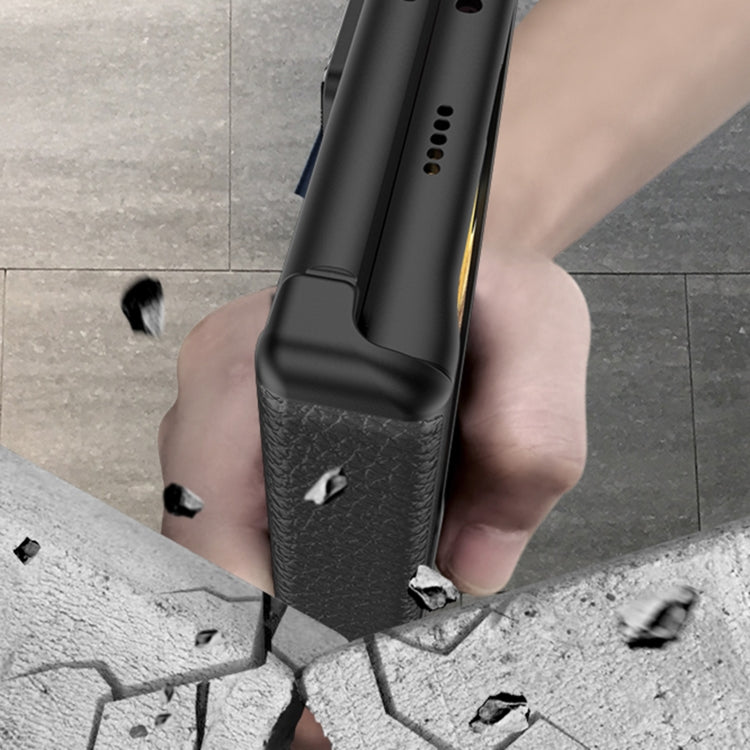 For Honor Magic VS GKK Magnetic Hinge Flip Leather Phone Case with Holder(Black) - Honor Cases by GKK | Online Shopping South Africa | PMC TechLife | Buy Now Pay Later Mobicred