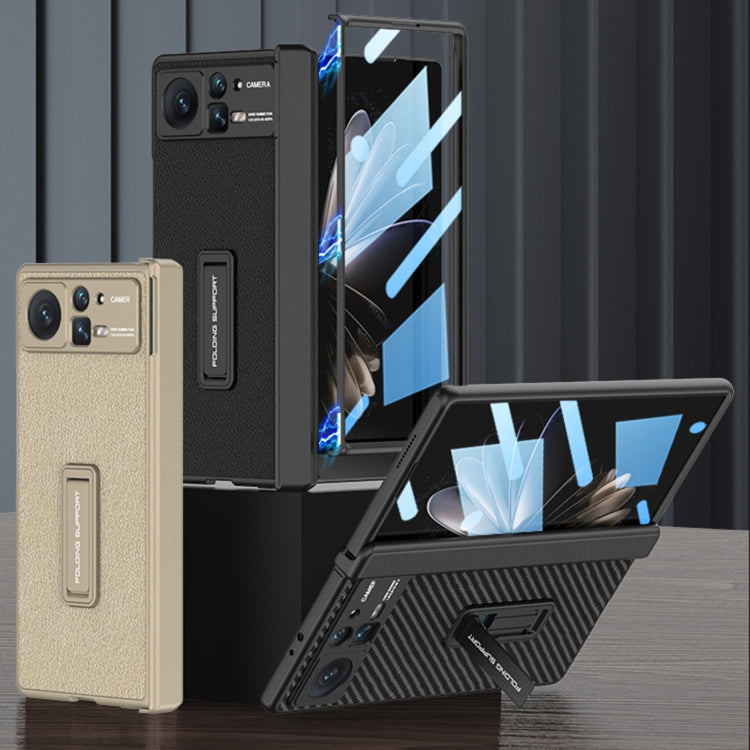 For Xiaomi Mix Fold 2 GKK Magnetic Hinge Flip Leather Phone Case with Holder(Carbon Fibre) - free shipping - PMC TechLife - Order now!
