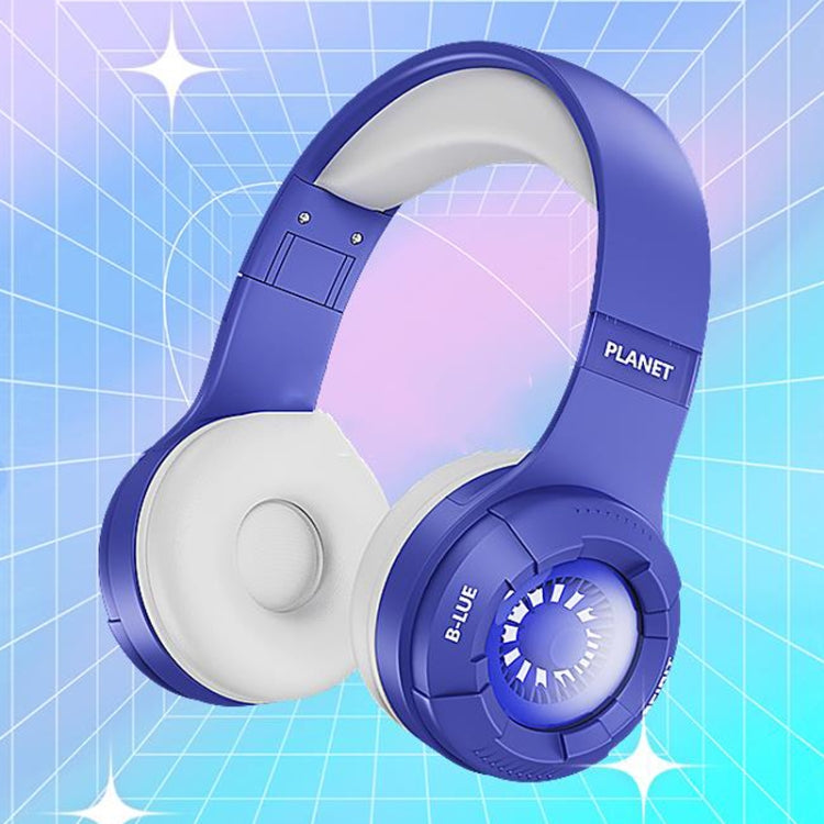 KE25 RGB Light Wireless Stereo Music Bluetooth Headset(Blue) - Headset & Headphone by PMC TechLife | Online Shopping South Africa | PMC TechLife