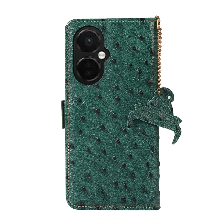 For OnePlus Nord CE 3 Lite Ostrich Pattern Genuine Leather RFID Phone Case(Green) - free shipping - PMC TechLife - Order now!