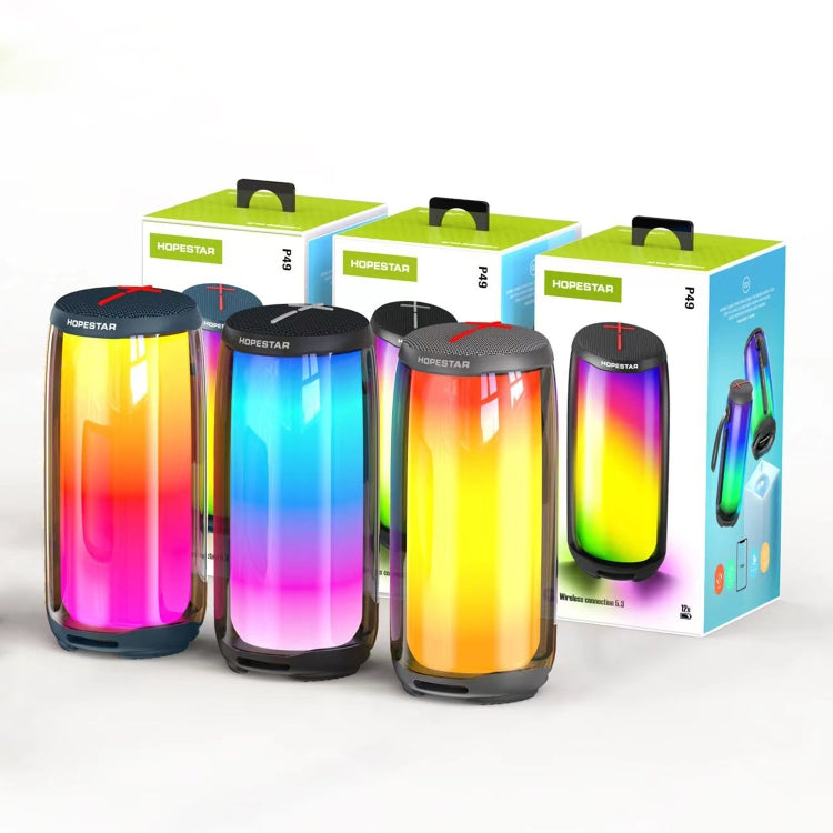 HOPESTAR P49 Tone Pulse RGB Light Waterproof Bluetooth Speaker(Grey) - free shipping - PMC TechLife - Order now!