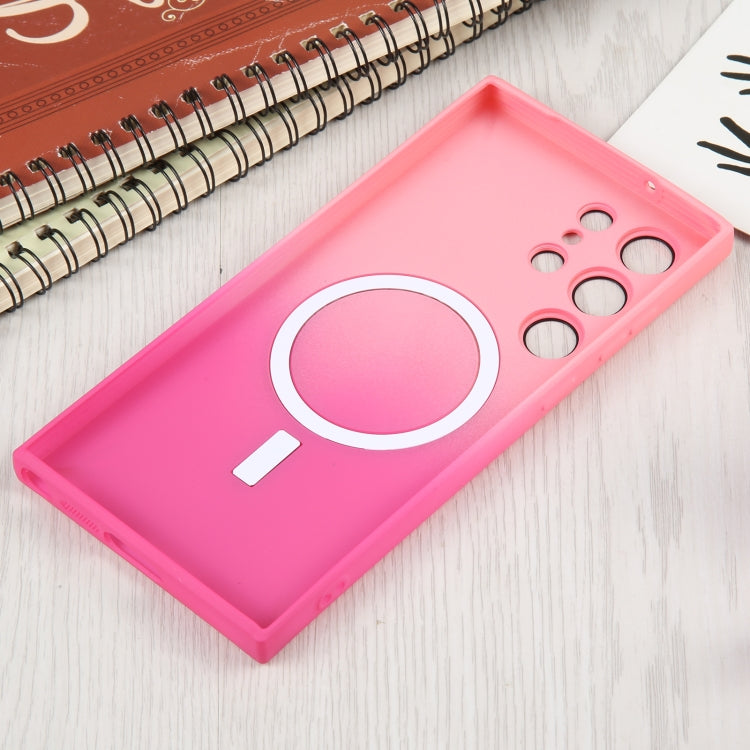 For Samsung Galaxy S23 Ultra 5G Liquid TPU Silicone Gradient MagSafe Phone Case(Pink Red) - free shipping - PMC TechLife - Order now!