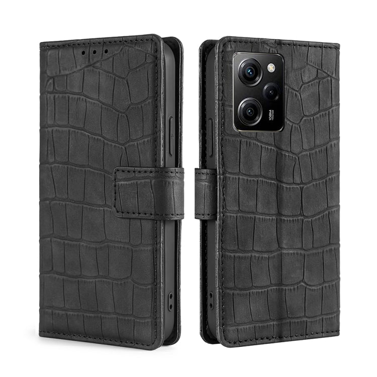 For Xiaomi Poco X5 Pro / Redmi Note 12 Pro Speed Skin Feel Crocodile Magnetic Clasp Leather Phone Case(Black) - free shipping - PMC TechLife - Order now!