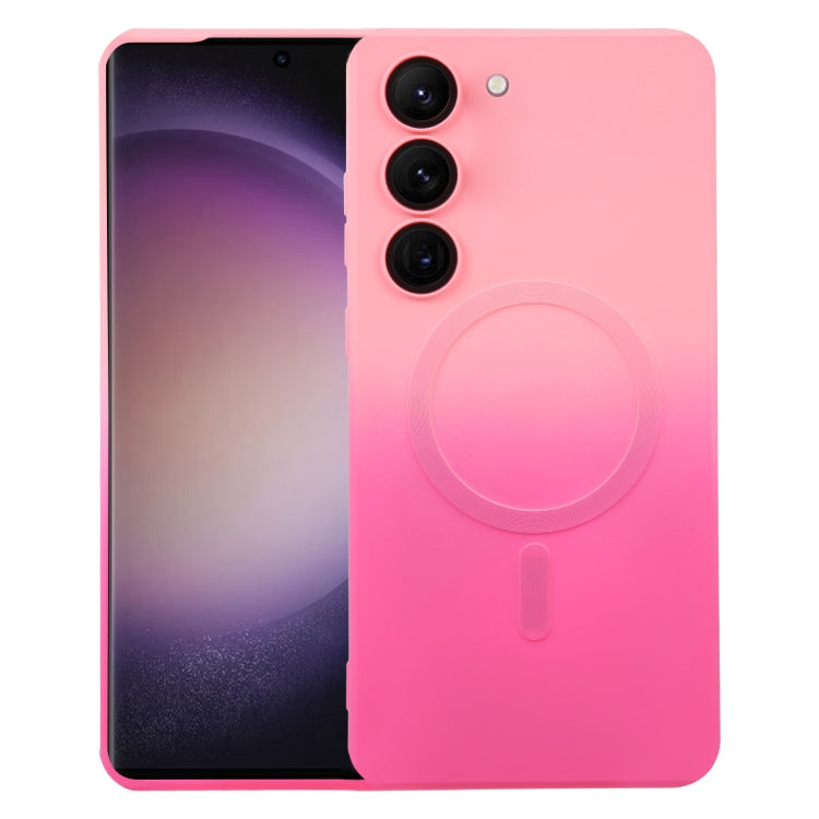 For Samsung Galaxy S22 5G Liquid TPU Silicone Gradient MagSafe Phone Case(Pink Red) - Galaxy S22 5G Cases by PMC TechLife | Online Shopping South Africa | PMC TechLife