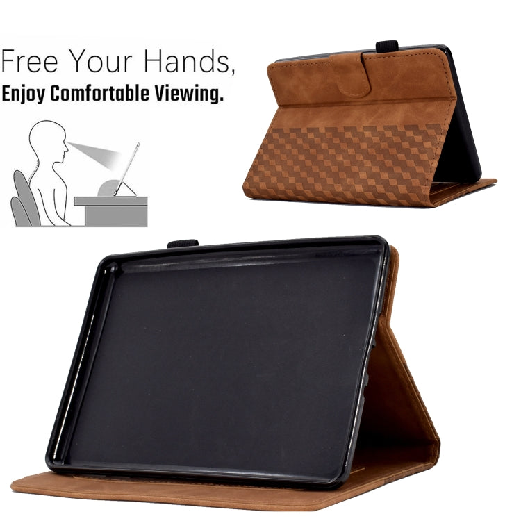 For Amazon Kindle PaperWhite 4 / 3 / 2 / 1 Rhombus Embossed Leather Tablet Case(Brown) - free shipping - PMC TechLife - Order now!