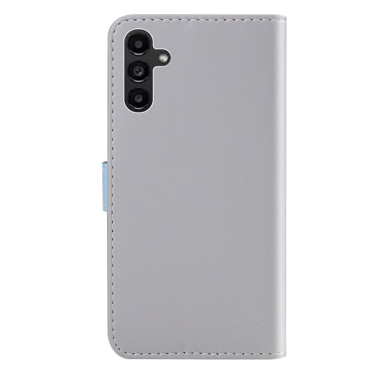 For Samsung Galaxy A14 5G Tricolor Stitching Flip Leather Phone Case(Grey) - free shipping - PMC TechLife - Order now!