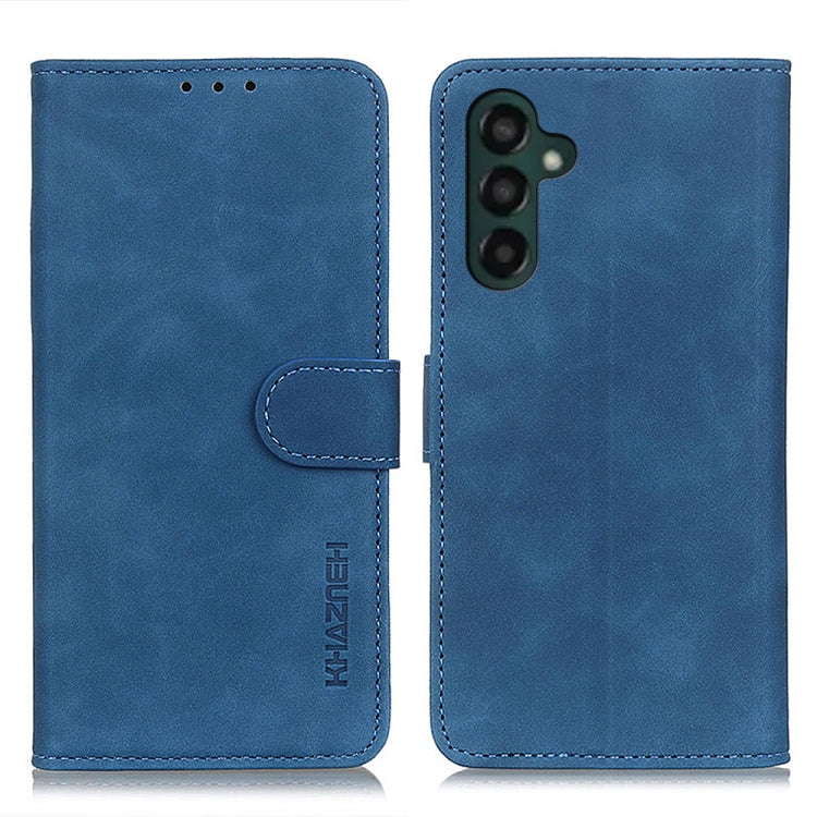 For Samsung Galaxy A24 4G KHAZNEH Retro Texture Flip Leather Phone Case(Blue) - free shipping - PMC TechLife - Order now!
