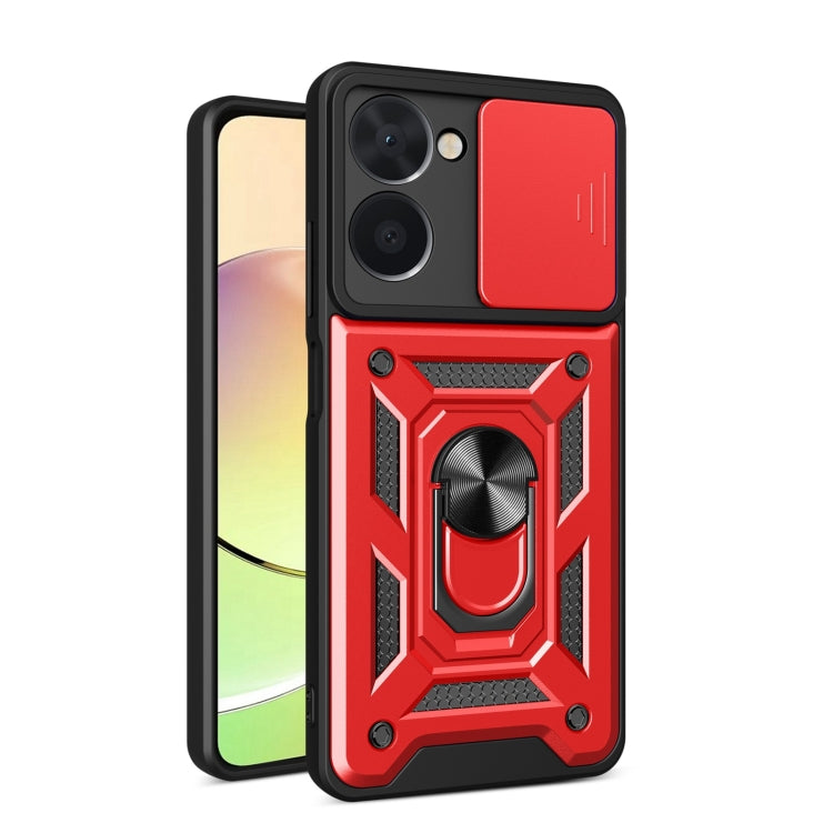 For Realme C33 4G Sliding Camera Cover Design Phone Case(Red) - Realme Cases by PMC TechLife | Online Shopping South Africa | PMC TechLife | Buy Now Pay Later Mobicred
