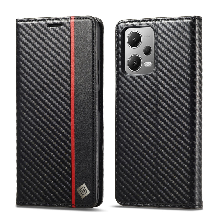For Xiaomi Poco X5 Pro/Redmi Note 12 Pro 5G LC.IMEEKE Carbon Fiber Texture Flip Leather Phone Case(Vertical Black) - free shipping - PMC TechLife - Order now!