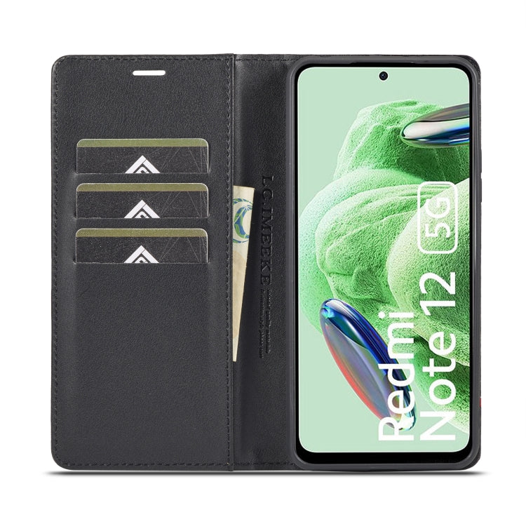 For Xiaomi Poco X5 Pro/Redmi Note 12 Pro 5G LC.IMEEKE Carbon Fiber Texture Flip Leather Phone Case(Vertical Black) - free shipping - PMC TechLife - Order now!