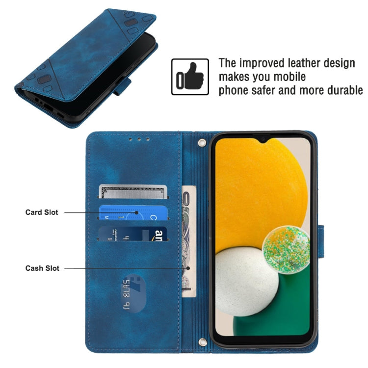 For Samsung Galaxy A13 5G /A04 4G/A04e Skin-feel Embossed Leather Phone Case(Blue) - free shipping - PMC TechLife - Order now!