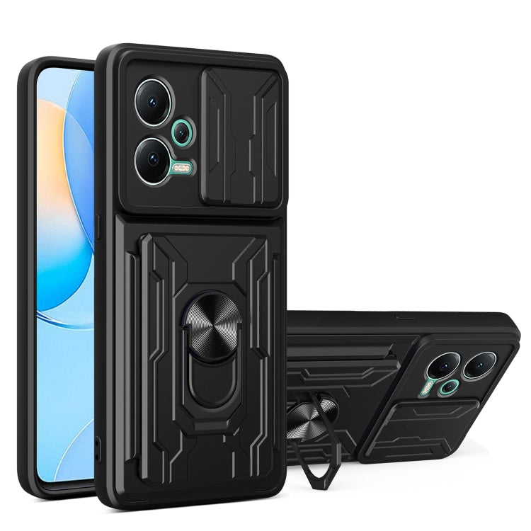 For Xiaomi Redmi Note 12 5G Sliding Camshield Card Phone Case(Black) - free shipping - PMC TechLife - Order now!