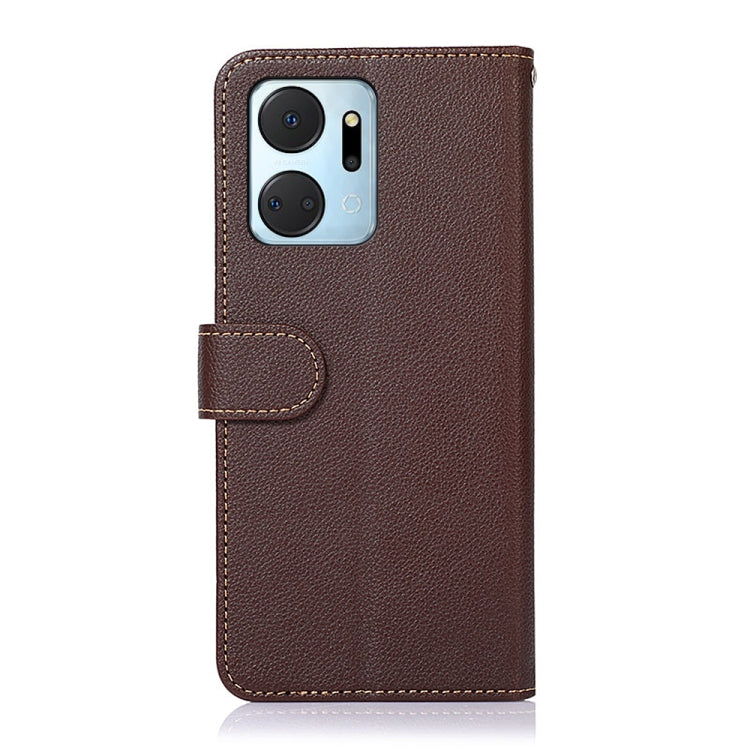 For Honor X7a 4G KHAZNEH Litchi Texture Leather RFID Phone Case(Brown) - Honor Cases by PMC TechLife | Online Shopping South Africa | PMC TechLife | Buy Now Pay Later Mobicred
