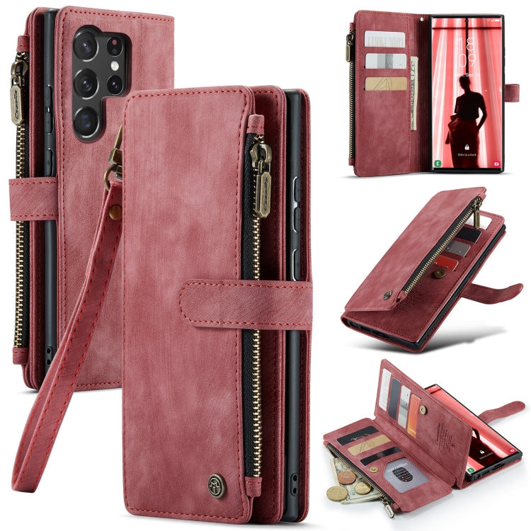 For Samsung Galaxy S23 Ultra 5G CaseMe C30 Multifunctional Leather Phone Case(Red) - Galaxy S23 Ultra 5G Cases by CaseMe | Online Shopping South Africa | PMC TechLife | Buy Now Pay Later Mobicred