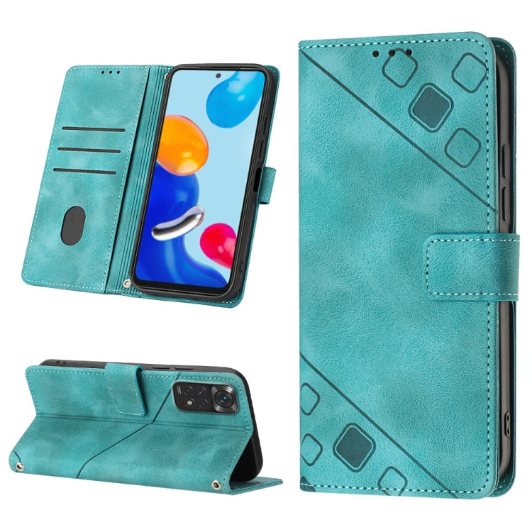 For Xiaomi Redmi Note 11s / 11 4G Skin-feel Embossed Leather Phone Case(Green) - free shipping - PMC TechLife - Order now!