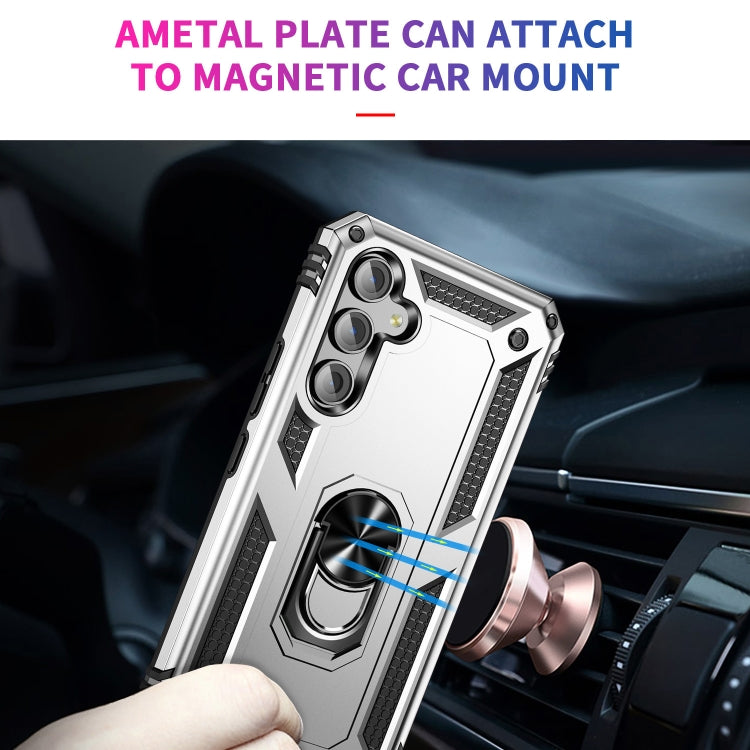For Samsung Galaxy A54 Shockproof TPU + PC Phone Case with Holder(Silver) - free shipping - PMC TechLife - Order now!