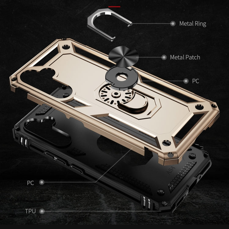 For Samsung Galaxy A54 Shockproof TPU + PC Phone Case with Holder(Gold) - free shipping - PMC TechLife - Order now!