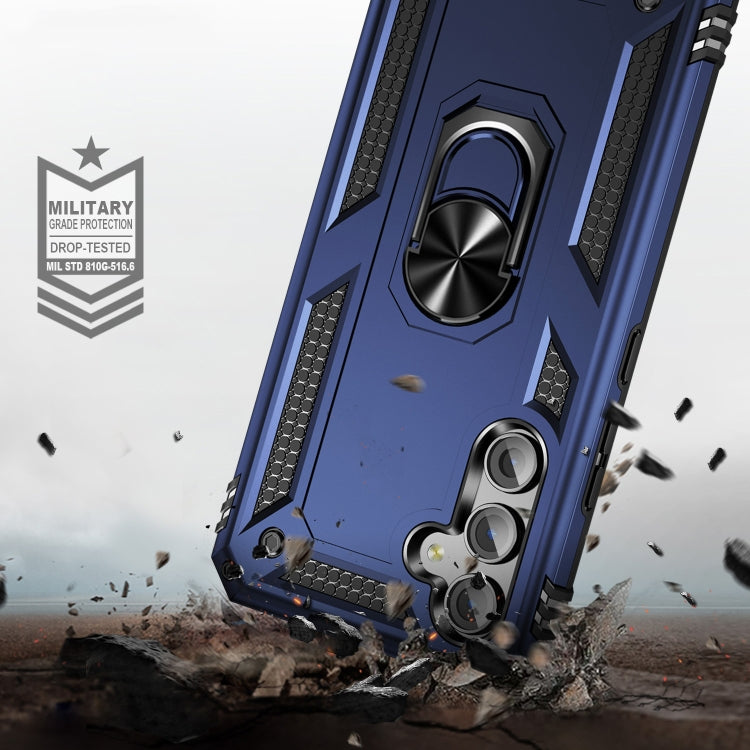For Samsung Galaxy A54 Shockproof TPU + PC Phone Case with Holder(Blue) - free shipping - PMC TechLife - Order now!