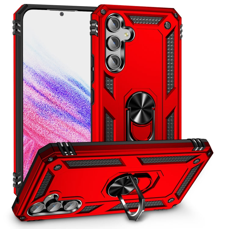 For Samsung Galaxy A54 Shockproof TPU + PC Phone Case with Holder(Red) - free shipping - PMC TechLife - Order now!