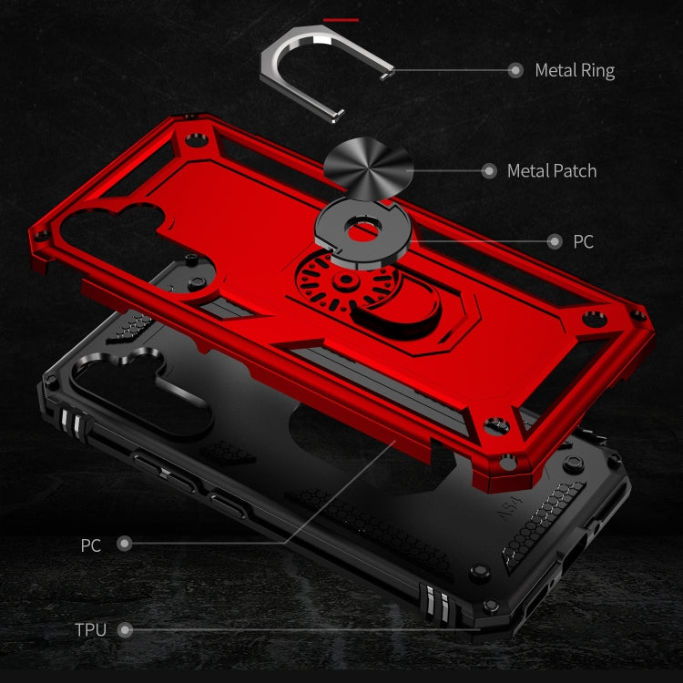 For Samsung Galaxy A54 Shockproof TPU + PC Phone Case with Holder(Red) - free shipping - PMC TechLife - Order now!