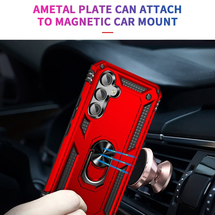 For Samsung Galaxy A54 Shockproof TPU + PC Phone Case with Holder(Red) - free shipping - PMC TechLife - Order now!
