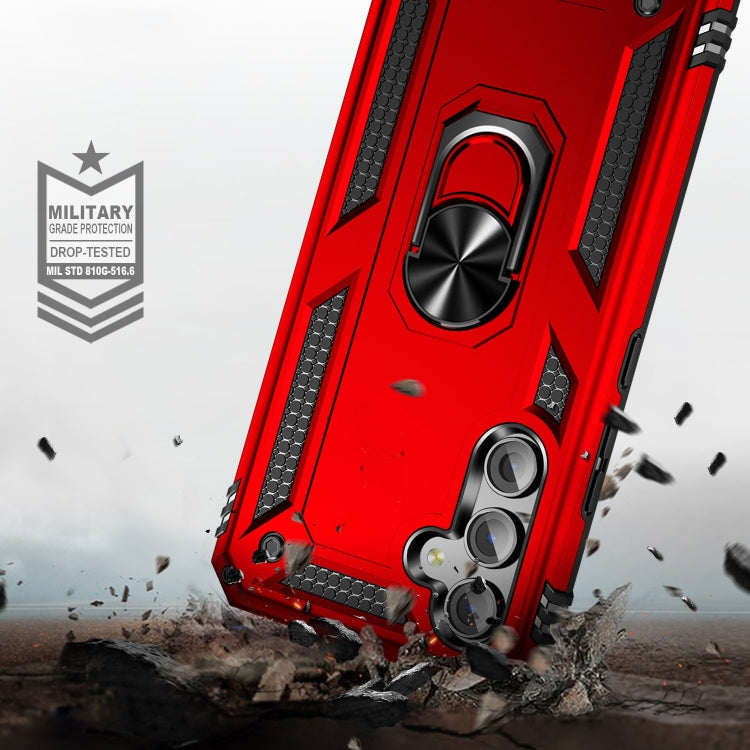 For Samsung Galaxy A54 Shockproof TPU + PC Phone Case with Holder(Red) - free shipping - PMC TechLife - Order now!