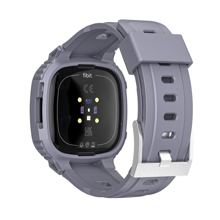 For Fitbit Versa 4 / 3 / Sense 2 / Sense 1 Armor Integrated TPU Watch Band(Grey) - Watch Bands by PMC TechLife | Online Shopping South Africa | PMC TechLife | Buy Now Pay Later Mobicred