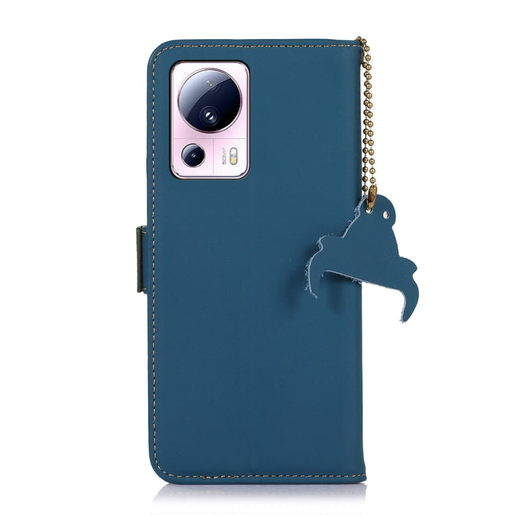 For Xiaomi 13 Lite / Civi 2 Genuine Leather Magnetic RFID Leather Phone Case(Blue) - free shipping - PMC TechLife - Order now!