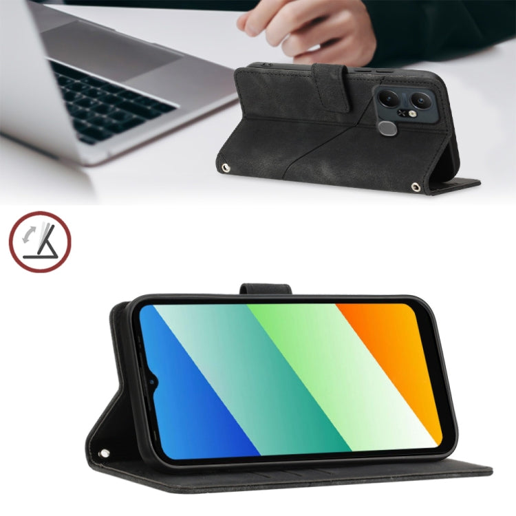 For Infinix Smart 6 Plus X6823 Skin-feel Embossed Leather Phone Case(Black) - free shipping - PMC TechLife - Order now!