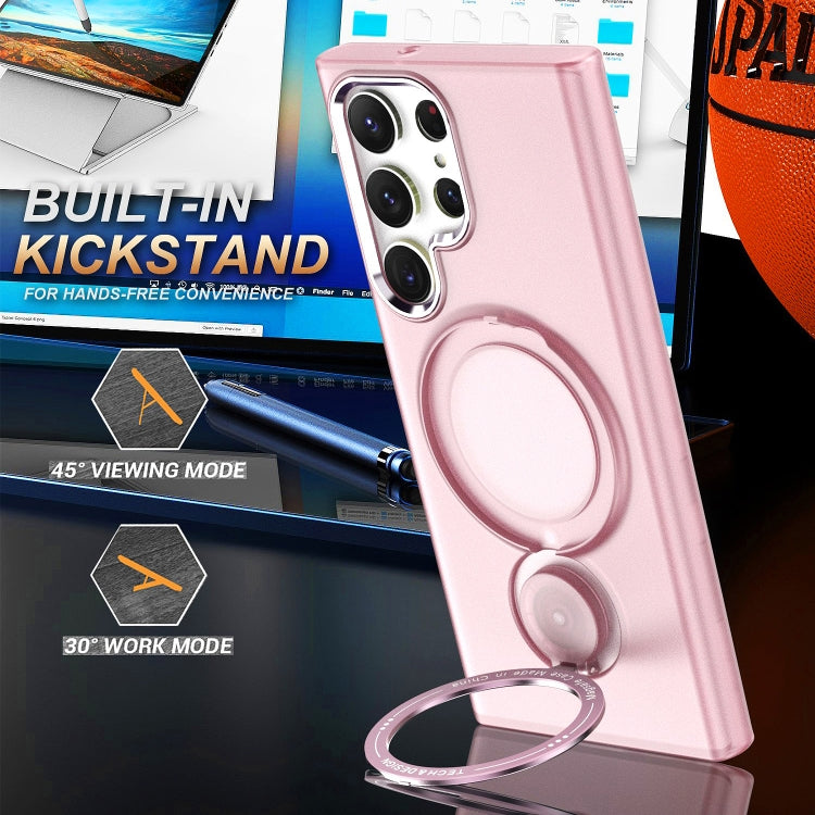 For Samsung Galaxy S23 Ultra 5G 360 Degree Rotation Holder MagSafe Magnetic Phone Case(Purple) - Galaxy S23 Ultra 5G Cases by PMC TechLife | Online Shopping South Africa | PMC TechLife