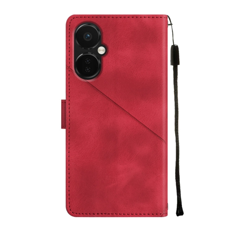 For OnePlus Nord CE 3 Lite 5G / Nord N30 / OPP0 K11X Skin-feel Embossed Leather Phone Case(Red) - free shipping - PMC TechLife - Order now!