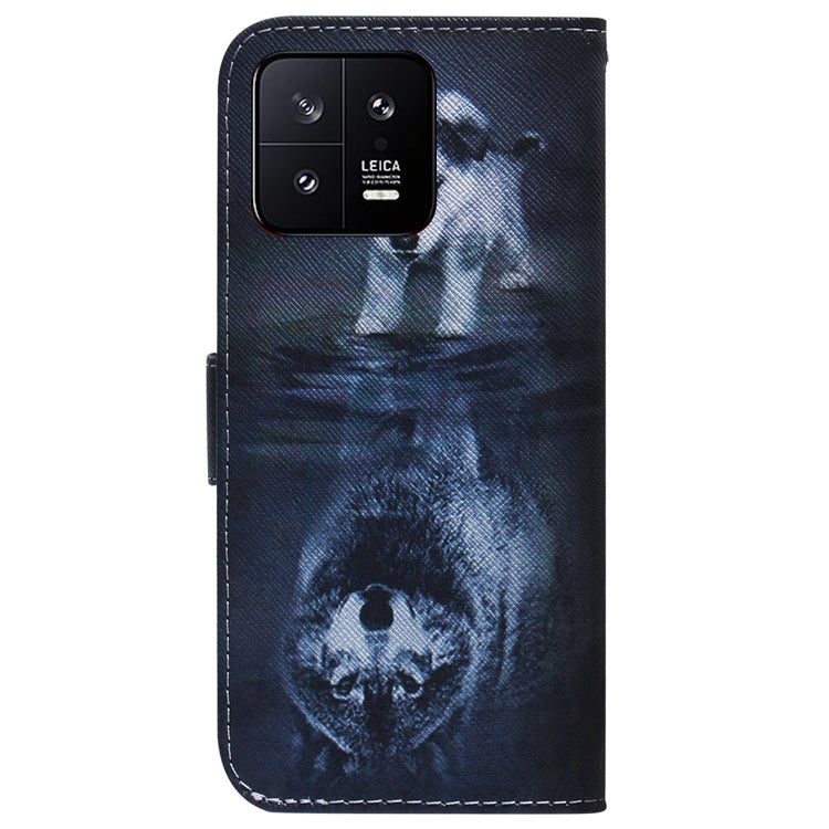For Xiaomi 13 5G Coloured Drawing Flip Leather Phone Case(Wolf and Dog) - free shipping - PMC TechLife - Order now!