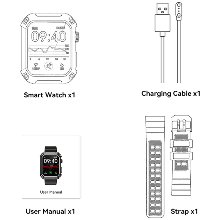 Rogbid Tank S2 1.83 inch IPS Screen Smart Watch, Support Bluetooth Calling / Blood Pressure / Sleep Monitoring(Black) - free shipping - PMC TechLife - Order now!