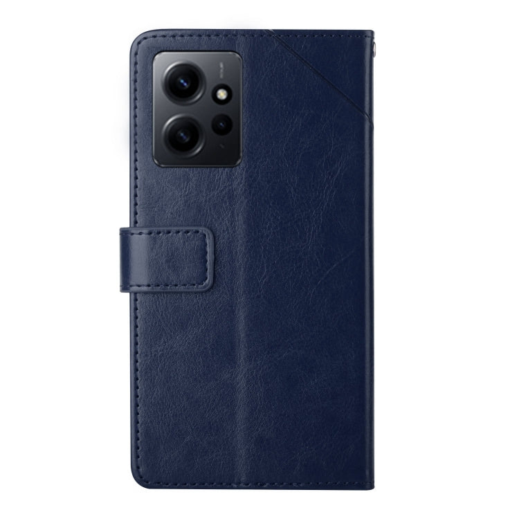 For Xiaomi Redmi Note 12 4G Global HT01 Y-shaped Pattern Flip Leather Phone Case(Blue) - free shipping - PMC TechLife - Order now!